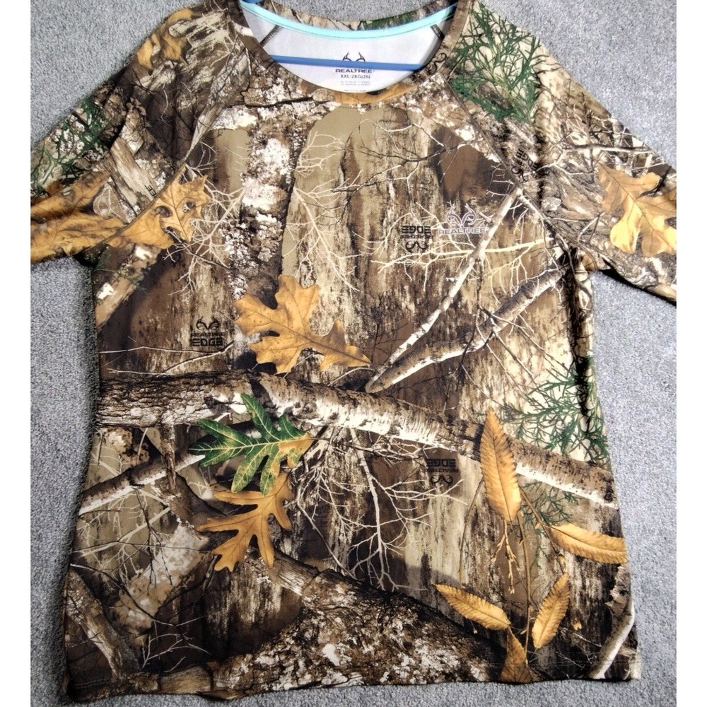 Realtree EDGE Camo Long Sleeve Hunting Shirt Lightweight Outdoors Size XXL/TG